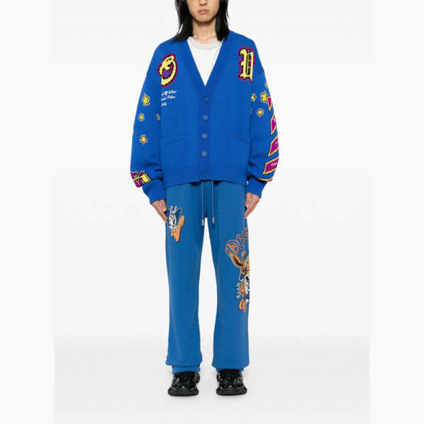 Intarsia knit cardigan