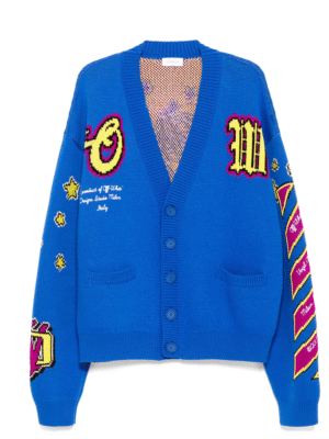 Intarsia knit cardigan