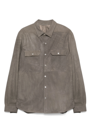 Leather shirt jacket