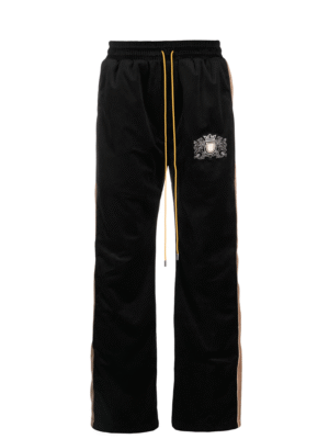 Velvet sweatpants with embroidery